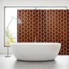 Outdoor / Indoor Privacy Screen Metal Privacy Screen, Freestanding Decorative Privacy Screen For Deck Balcony Patio - Rust Red - Image 12