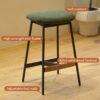 Modern Bar Stools Comfortable & Stylish Counter Height And Bar Height Bar Stools, Soft Fabric Upholstered, Backless For Kitchen (Set of 2) - Green - Image 3