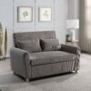 Justine - Corduroy Convertible Sleeper Loveseat - Brown - Image 5