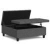 Harrison - Multifunctional Large Square Coffee Table Storage Ottoman - Gray - Image 3