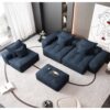 Modern Oversized Modular Sectional Sofa, Sparkling Chenille Soft Cushion Sofa With 6 Pillows, 6 Pieces Diy Combination Tufted Sofa, No Assembly Required - Blue - Image 7