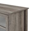 Modern Farmhouse 2 Door Glass Windowpane 70" Fireplace TV Stand For 80" TVs - Gray Wash - Image 7