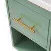 Bathroom Vanity With Resin Sink Combo Set, Modern Freestanding Single Bathroom Cabinet With 2 Drawers & 2 Storage Compartments, Storage Cabinet For Bathroom, Frame Vanity Set - Green - Image 16