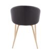 Claire - Contemporary / Glam Chair (Set of 2) - Gold / Black - Image 5