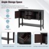 Cambridge Series - Console Table With Ample Storage 4 Small Drawers Bottom Shelf - Espresso - Image 9