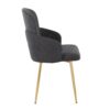 Dahlia - Contemporary Dining Chair (Set of 2) - Gold / Gray - Image 3