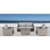 Stylish 4 Person Sofa Seating Group With Cushions Perfect For Outdoor Gatherings - Gray Mix - Image 7