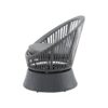 Modern Swivel Wicker Lounge Chair Set With Rattan And Iron Frame, Round Design - Gray - Image 4