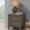 Chic Transitional Drawers Nightstand - Gray - Image 4
