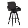 Cosmo - Contemporary Fixed Height Counter Stool With Swivel And Round Footrest (Set of 2) - Black - Image 2