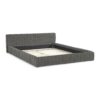 Modern Queen Size Upholstered Bed Frame With Chenille Fabric And Pleated Design - Gray - Image 8