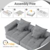 Modern Oversized Modular Sectional Sofa With 2 Chaise Lounge And 2 Armrest, Sparkling Chenille Fabric Soft Cushion Sofa With 4 Pillows, 4 Pieces Diy Combination Tufted Sofa, No Assembly Required - Gray - Image 16