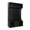 Hall Tree With 6 Hooks, Coat Hanger, Entryway Bench, 3 In 1 Design, A Spacious Drawer For Entrance, Living Room - Black - Image 10