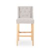 Vienna - Contemporary Tufted Wingback Counter Stools, (Set of 2) - Light Gray / Natural - Image 7