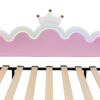 Twin Extending Daybed With LED Lights, Modern Upholstered Princess Daybed With Crown Headboard - White - Image 16