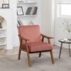 Accent Chair, Classic Mid Century Modern For Extra Seating - Rose - Image 5