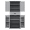 Bathroom Storage Cabinet With Multi Functional Storage Space, Material, Adjustable Shelf, Slide Rail Drawer - Gray - Image 15