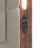 Queen Size Bed Frame With Upholstered Headboard, Queen Bed Frame With Charging Station And LED Lights, Wood Slats, No Box Spring Needed - Gray / Dark Brown - Image 7