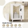 Modern Small Bathroom Vanity Cabinet With Ceramic Basin, Ample Storage, 1 Soft-Close Door - White - Image 10