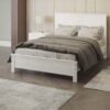 Albany - Twin Bed Frame Modern Rustic Solid Wood With Headboard, Heavy Duty Twin Size, Box Spring Needed - White - Image 2