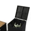 32" Propane Gas Fire Pit Table With Propane Tank Cover, 50000 Btu Rectangular Steel Fire Pit With Beautiful Wicker Base For Outside Garden - Dark Gray - Image 8