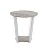 Elysian - Contemporary Round End Table With Shelf - Gray - Image 4