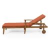 Jason - Chaise Lounge Acacia Wood Adjustable Outdoor Chair - Orange - Image 10