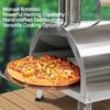 Silver Pizza Oven Outdoor 12" Semi-Automatic Rotatable Pizza Ovens Portable Stainless Steel Wood Fired Pizza Oven Pizza Maker With Built-In Thermometer Pizza Cutter Carry Bag - Silver - Image 14