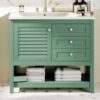 Bathroom Vanity With Undermount Sink, Free Standing Vanity Set With 2 Drawers & Soft Closing Doors, Bathroom Storage Cabinet With Feet - Green - Image 21