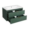 Wall Mounted Bathroom Vanity With Resin Sink, Floating Bathroom Storage Cabinet With 2 Drawers, Bathroom Cabinet - Green - Image 13