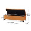 Wendover - Elegant Velvet Tufted Storage Bench With Lift Up Top And Birch Wood Legs - Burnt Orange - Image 3