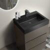 Alice - 24" Bathroom Vanity With Sink, Large Storage Freestanding Bathroom Vanity For Modern Bathroom, One-Piece Black Sink Basin Without Drain And Faucet - Black / Gray - Image 5