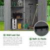 Outdoor Storage Shed With Lockable Door, Wooden Tool Storage Shed With Detachable Shelves & Pitch Roof - Gray - Image 8