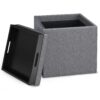Rockwood - Cube Storage Ottoman With Tray - Slate Gray - Image 3
