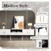 Modern TV Stand & 2 Cabinets & Open Compartments, Entertainment Center For Tvs Up To 80'', Television Console For Living Room - White / Black - Image 5