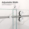 Frameless Single Sliding Shower Door With Bypass Design Clear Tempered Glass - Brushed Nickel - Image 7
