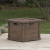 Outdoor Patio Square Gas Burning Fire Pit, Tank Inside, 40000 Btu - Brown Wood Pattern - Image 3