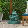 Whimsical - Frog Neptune Umbrella Base Concrete - Green - Image 6