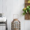 Decorative Lantern With Handle, Wooden Lantern For Indoor Outdoor, Home Garden Wedding - Silver - Image 4