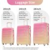 Hardshell Luggage Sets 3 Piece Gradient Color Expandable Suitcase With Spinner Wheels And Tsa Lock Lightweight 20" 24" 28" Available - Pink / Yellow - Image 13