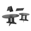 Dining Table For Farmhouse Kitchen Expandable Oval Table Top With Removable Leaf Trestle X Shaped Base - Black - Image 13