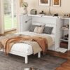 Full Size Murphy Bed With Shelves, Drawers And USB Ports - White - Image 17