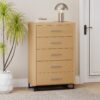 Borah - Contemporary Wood 5 Drawer Dresser - Natural - Image 5