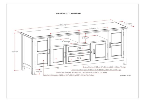 Burlington - TV Media Stand - Black