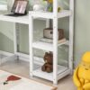 House-Shaped Wooden Writing Desk, Kids Study Table, Bookshelf & Toy Storage - White - Image 5