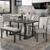 6 Piece Dining Table And Chair Set With Special-Shaped Legs And Foam-Covered Seat Backs&Cushions For Dining Room - Gray - Image 13