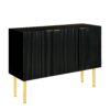 Modern Simple & Luxury Style Sideboard Particle Board & Board Cabinet With Gold Metal Legs & Handles, Adjustable Shelves For Living Room, Dining Room - Black - Image 9