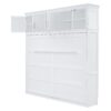 Full Size Space Saving Murphy Wall Bed With Top Cabinets, Flexible Slats - White - Image 2