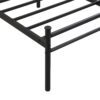 Queen Size Modern Metal Bedframe With Headboard, Durable Steel Structure - Black / Brown - Image 9