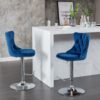 Swivel Velvet Barstools Adjusatble Seat Height From 25-33", Modern Upholstered Chrome Base Bar Stools With Backs Comfortable Tufted For Home Pub And Kitchen Island (Set of 2) - Blue - Image 16